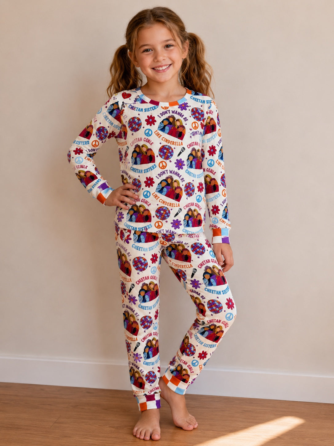 Kids 2 Piece Pajama Set Cheetah Girls