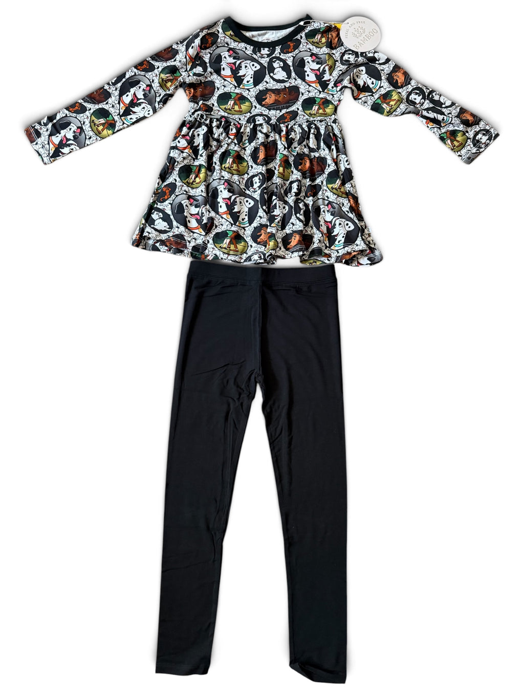 Long Sleeve Peplum Shirt and Leggings in 101 Dalmatians