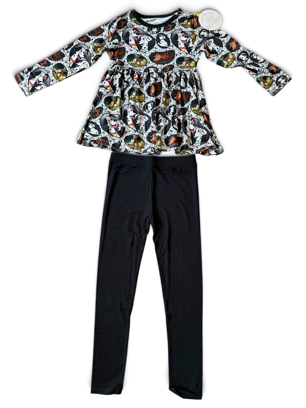 Long Sleeve Peplum Shirt and Leggings in 101 Dalmatians